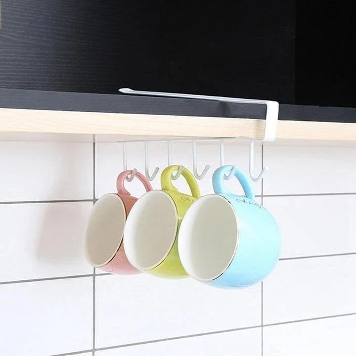 (🎁2024 New Year Hot Sale🎁- 48% OFF) Under-Cabinet Hanger Rack (6 Hooks)- Buy 2 Get Extra 10% OFF