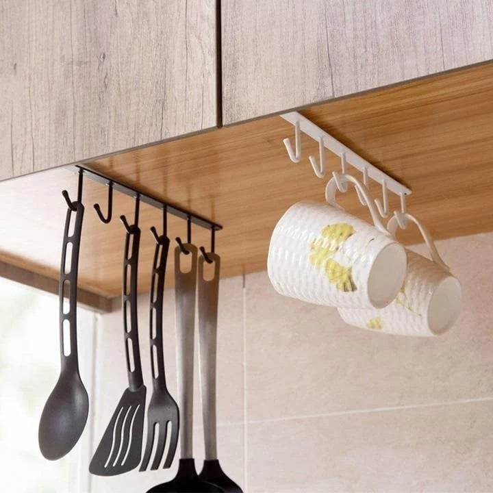 (🎁2024 New Year Hot Sale🎁- 48% OFF) Under-Cabinet Hanger Rack (6 Hooks)- Buy 2 Get Extra 10% OFF